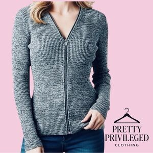 Y2k Women's Gray Zip-Up knit long sleeve